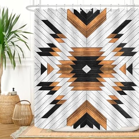 ZXMBF Vintage Boho Waterproof Shower Curtain Cover