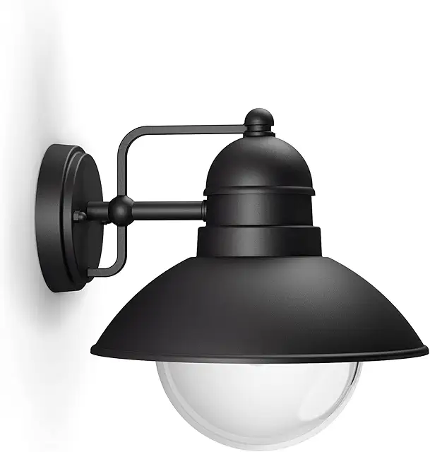Philips Hoverfly Lampada da Parete Esterna E27 60W Nero - Illuminazione Elegante