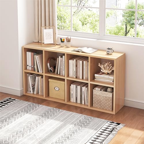 NELYE 8 Cube Organizer Bookcase - Fabric Storage Bins Container, Open Shelf Simple Compartments...