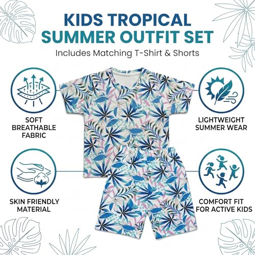 Image of Kids Dress for Boys | Round Printed Neck Half Sleeve T-shirt and Pant Clothing Set for Baby Boys