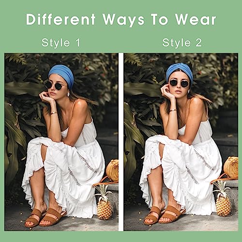 Image of Tobeffect Wide Headbands for Women, 7'' Extra Large Turban Headband Boho Cloth Hairband Colorful Hair Twisted Knot Accessories, 6 Pack