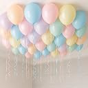 AMFIN (Pack of 50) Pastel Birthday Decoration Item Balloons - Multicolour gallery image