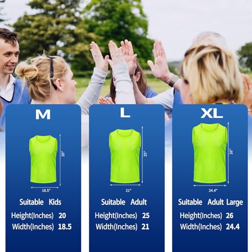 Image of 12 /24 /48Pcs Soccer Pinnies Youth, Scrimmage Team Practice Vests | Mesh Printed and Unprinted Numbers Team Pennies for Basketball Soccer Football Bibs Adults Kids