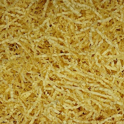 JIWINNER 4oz Yellow Crinkle Paper Filler for Gift Wrapping Ideal for Gift Boxes Baskets and Crafts