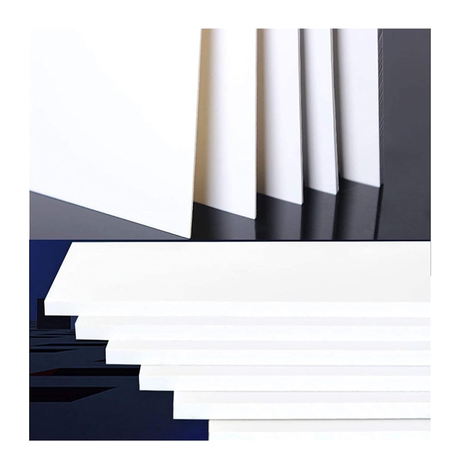 Barre di tubi di plastica, 4 fogli di ABS bianco da 0,5-5 mm for modellismo 7,9 x 11,8 pollici(Thk 2mm)