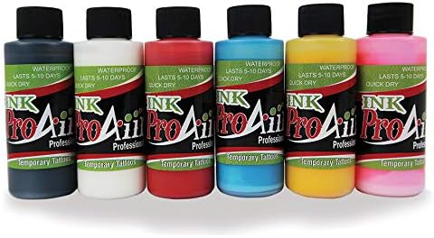 ShowOffs Body Art ProAiir Temporary Tattoo Ink Starter Pack - Alcohol Based, 30ml Bottle