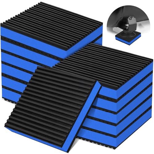 Image of 12 Pack Anti Vibration Pads for Washing Machine 4 inchx4 inchx7 /8 inch, Sound Isolation Vibrating Pad Ribbed Rubber Damping Mat EVA Center for Air Compressors, Conditioner, Treadmill, HVAC Washer Dryer