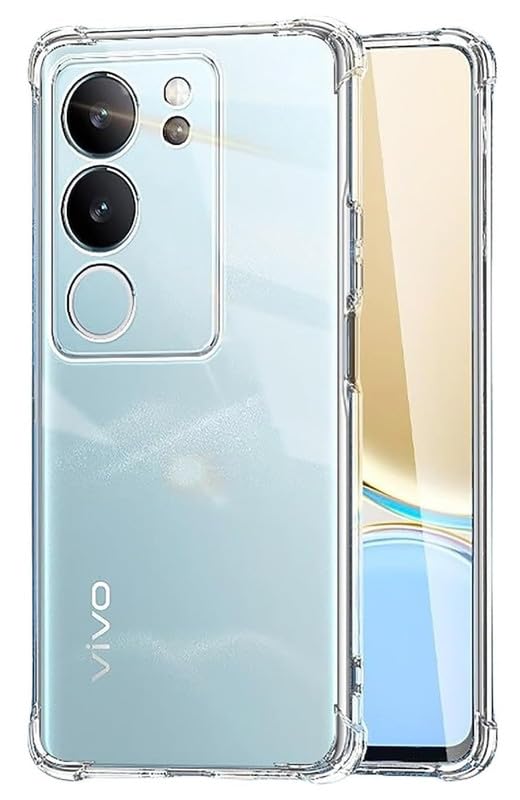 Image of Case Creation New Vivo V29 Pro Premium Imported 0.3mm Crystal Clear Totu Silicone Transparent Flexible Soft Corner Protection with TPU Slim Back Case Color Cover for Vivo V29 Pro