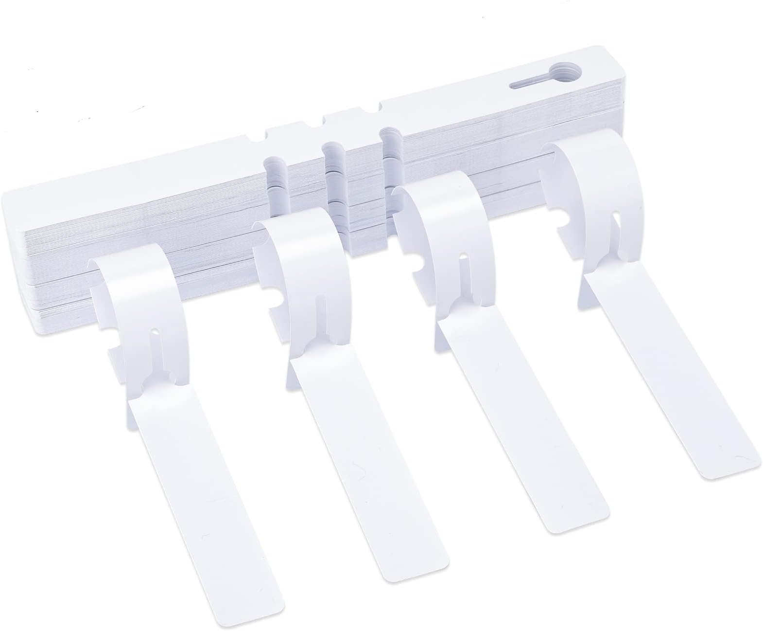 KINGLAKE Tree Labels,100Pcs Plant Labels Markers Plastic Garden Name Tags for Outdoor Plants, Adjustable Wrap Around Hanging Tags (White 21x2cm)