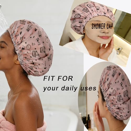 Bonnet de douche de luxe satin Genergy double couche réglable pour femme