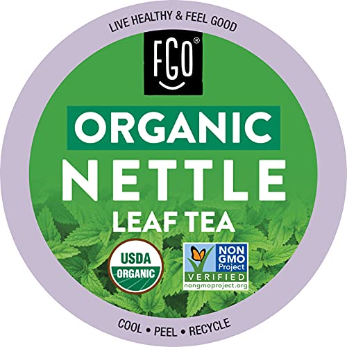 FGO Organic Nettle Leaf K-Cup Pods - Naturally Caffeine-Free, Keurig Compatible, 24 Pods (Pack of 1)