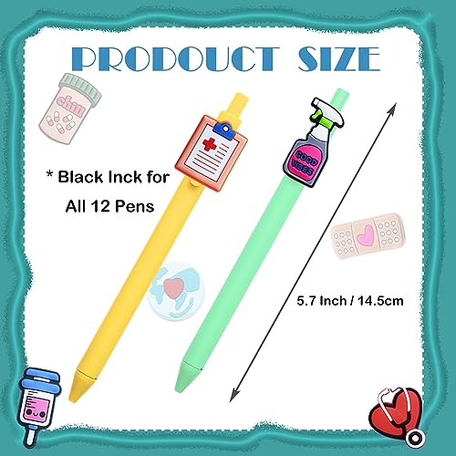 12 Pcs Nurse Pens Cute Nursing Student Essentials Pens, Include 10 replacement refills Writing Instruments for Nurses, Medical Assistants, Students, Workers Office Appreciation Gifts - Image 4