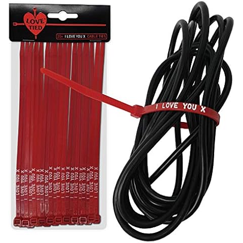 LOVE TIED - 20 ‘I LOVE YOU’ Cable Ties - loving gift for Him, Her, Anniversary, Boyfriend, Girlfriend, Husband, Valentines Day Gift, Fathers Day, Dads Birthday Present Cover