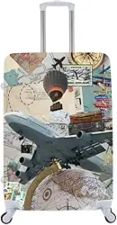 Capa de Mala Personalizada Mapas Mundi Estilo e Proteção Para Suas Viagens Bagagem (P - M - G) (6, P- Até 55 Cms)