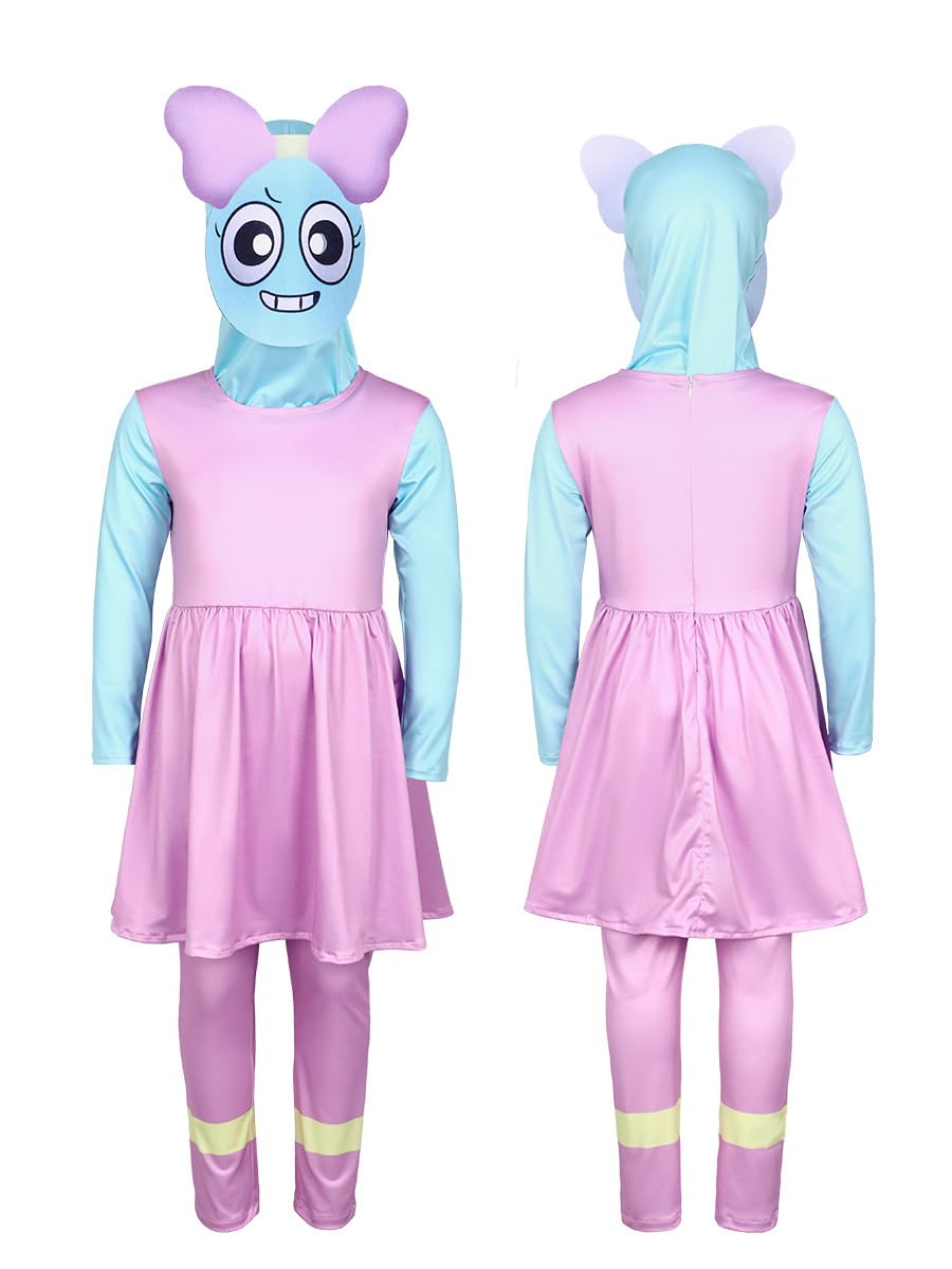 Dandys World Costume Cosplay for Kids Adult Blue Monster Wiki Cosplay Horror Game Halloween Cartoon Jumpsuit Suit Party Outfit Color1 150