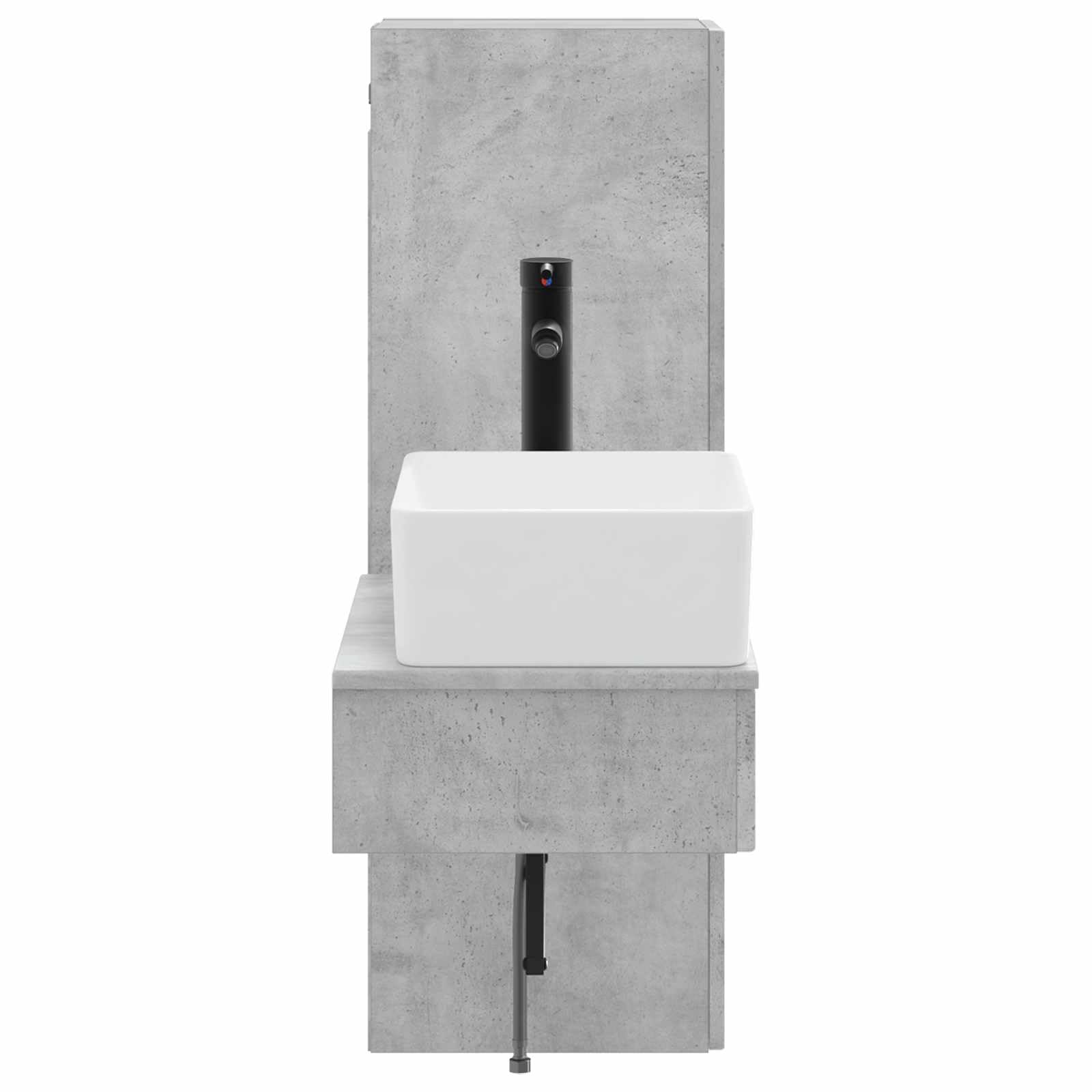 Juego de muebles de baño, 2 unidades, color gris hormigón