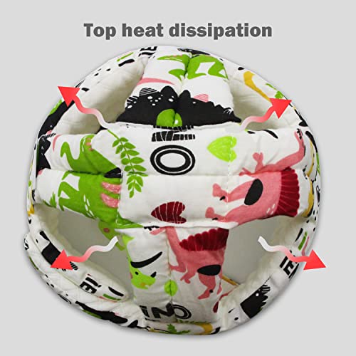 Image of Baby Head Protector Baby Helmet for Crawling Walking, No Bumps Safety Head Adjustable Protective Cap for Walking, Playing (Dinosaur C)