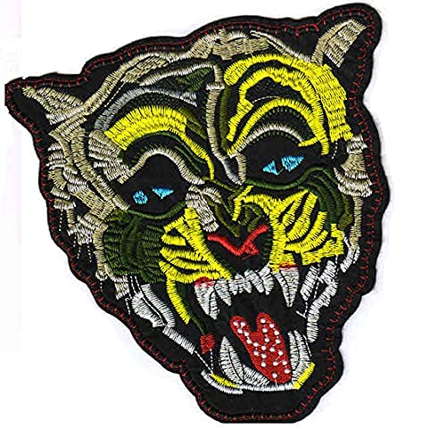 REENA Embroidered Lion face 21cm x 20 cm Sew on Patches Big for Clothes Jackets Pants Jeans Bags Boutique Multicolour Different Embroidery Stitching Patches (Lion faceNew Multicolor 21cm x 20 cm)