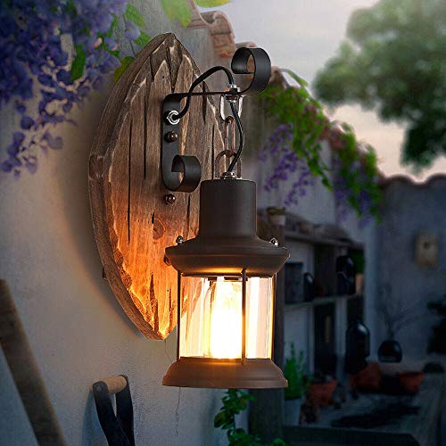 Wandlamp Industriële wandlamp E27 Vintage wandlamp industrieel design retro lamp van staal en hout, wandlamp retro… - Afbeelding 8
