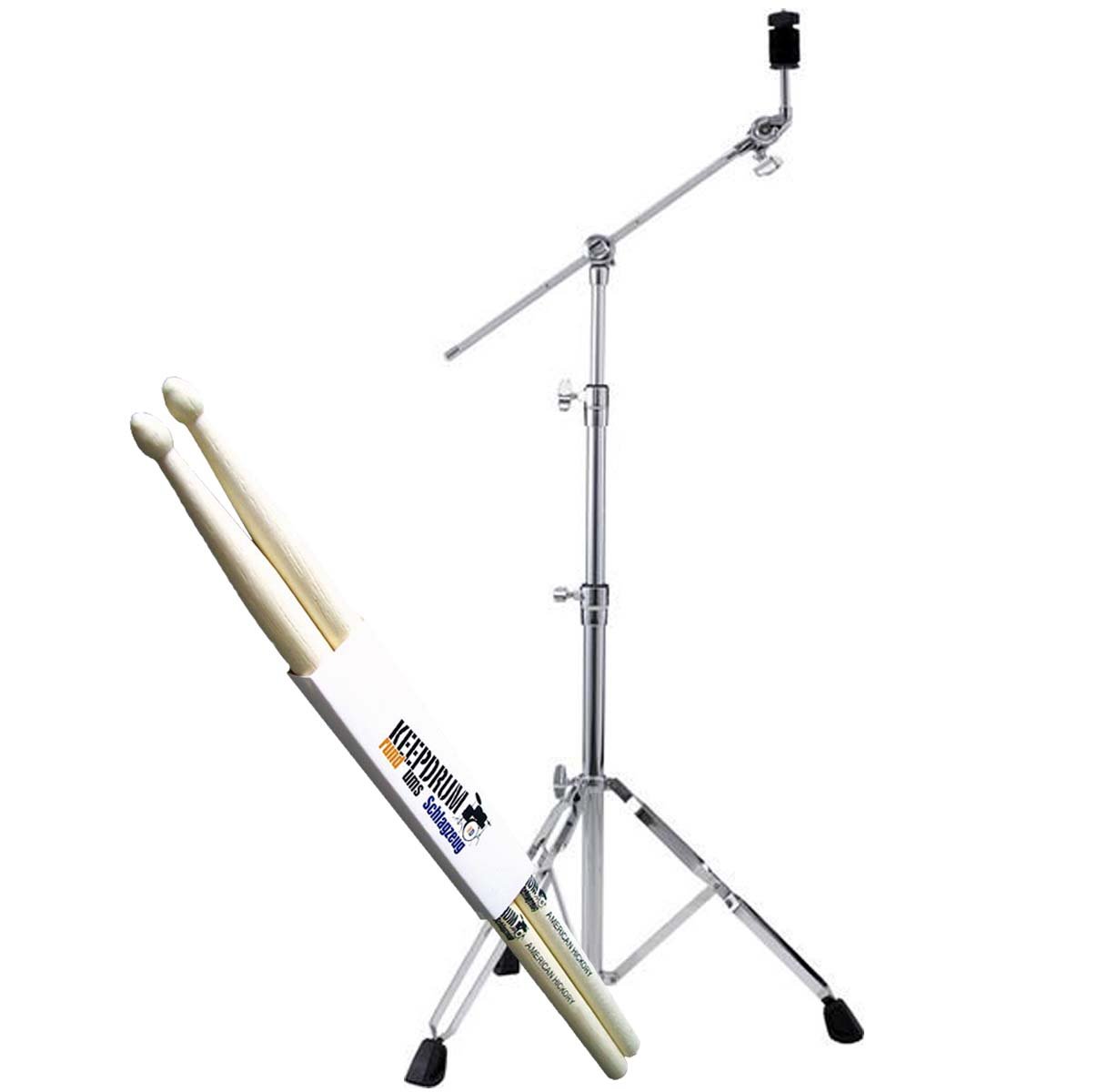 Pearl BC-830 Cymbal Galgen-Beckenständer + keepdrum Drumsticks 1 Paar