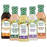 Walden Farms Salad Dressing - Thousand Island-Honey Dijon- French- Caesar- Balsamic Vinaigrette - Calorie Free, Fat Free, Gluten Free, Sugar Free - Variety Pack 5x12 Fl Oz