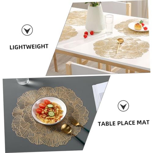 Set de table résistant la chaleur lavable PVC doré ginkgo lot de 12