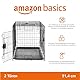 Amazon Basics Zusammenklappbarer Hundekäfig aus Metalldraht mit Bodenschale, Doppeltür, Schwarz, L 91 x B 58 x H 64 cm