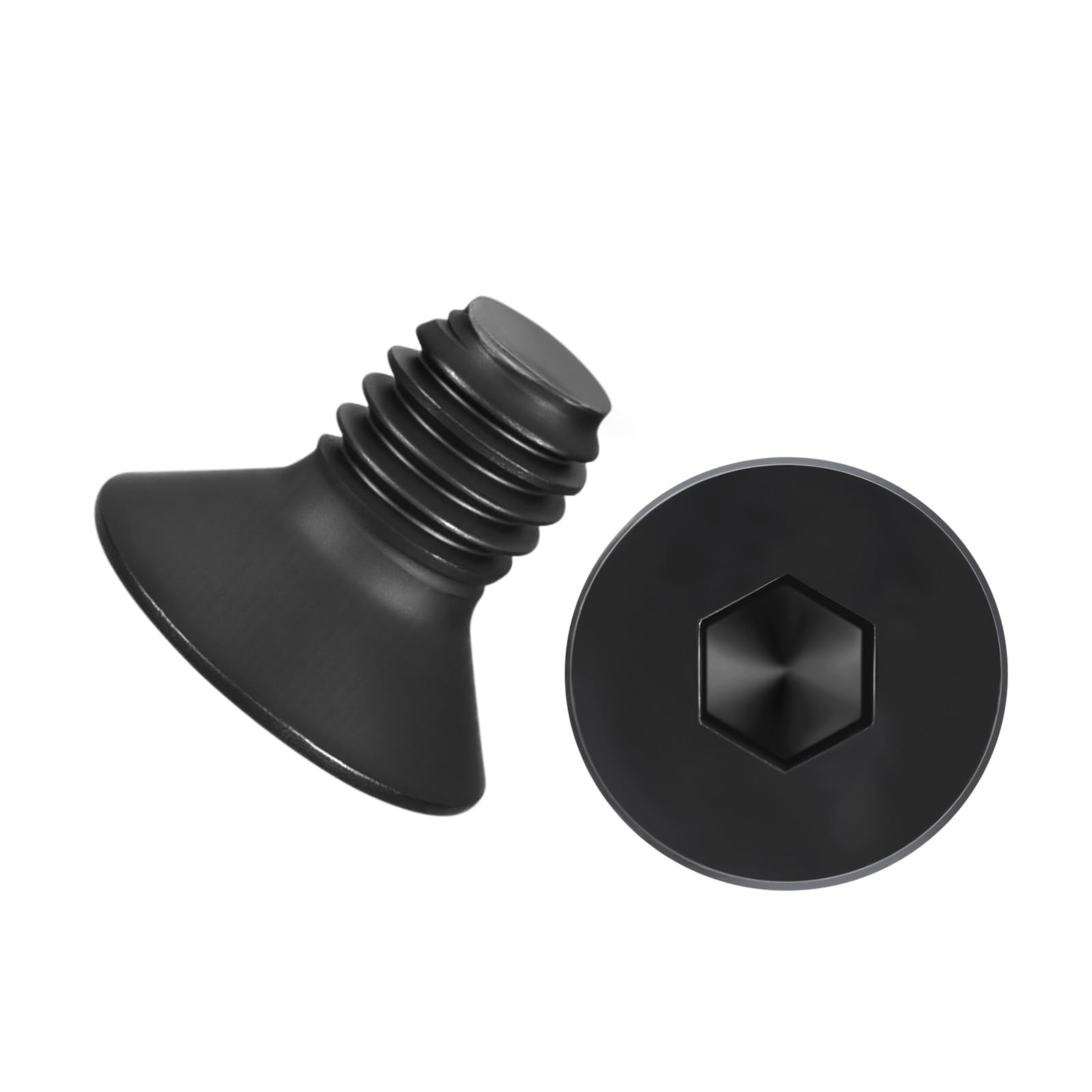 Kozelo 50Pcs Flat Head Socket Cap Screws - [M6-1 x 10], Carbon Steel Countersunk Bolts, Black, for Automotive, Furniture Repair, Industrial Equipment & Temporary Fixes