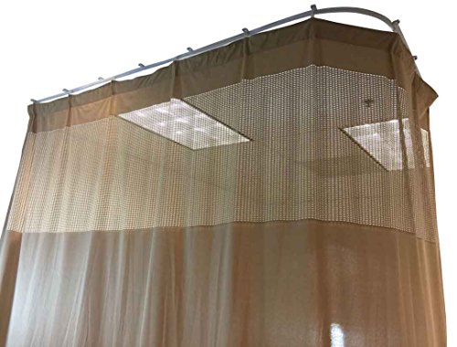DevLon NorthWest Medical Curtains Privacy Hospital Cubicle Curtain with Flexible Track 10 Foot W x 9.3 Foot H Light Brown