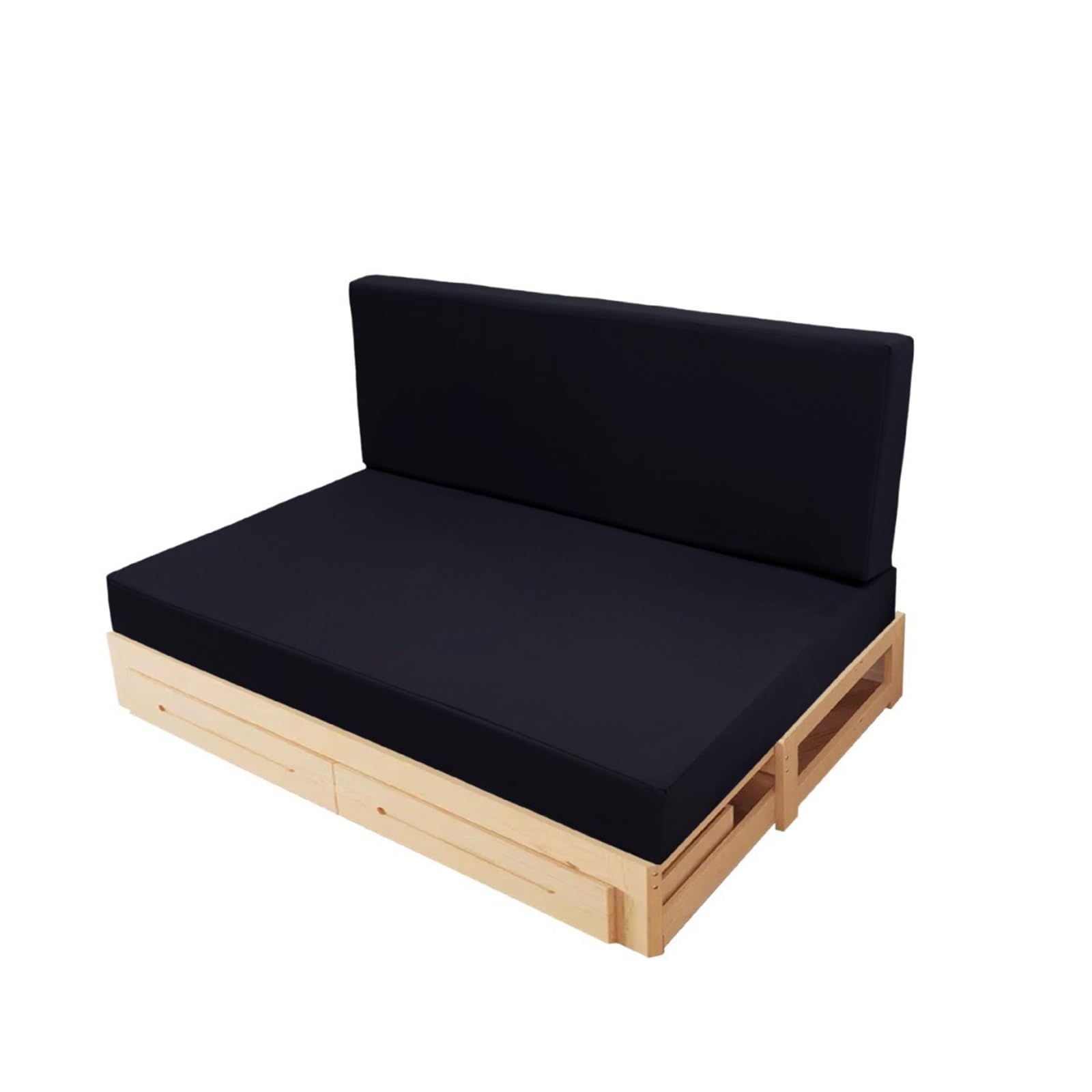 2-Sitzer-Palettenkissen für Den Außenbereich, 120 X 80 X 12 cm, Strapazierfähiges Polyestergewebe, Schaumstofffüllung, Bequeme Sitz- und Rückenkissen für Terrasse, Deck und Garten