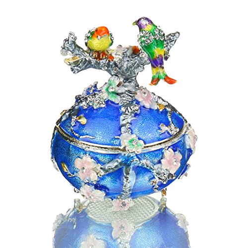 YUFENG - Joyero con Diamantes de imitación Coloridos y diseño de pájaro con Texto en inglés Love Bird