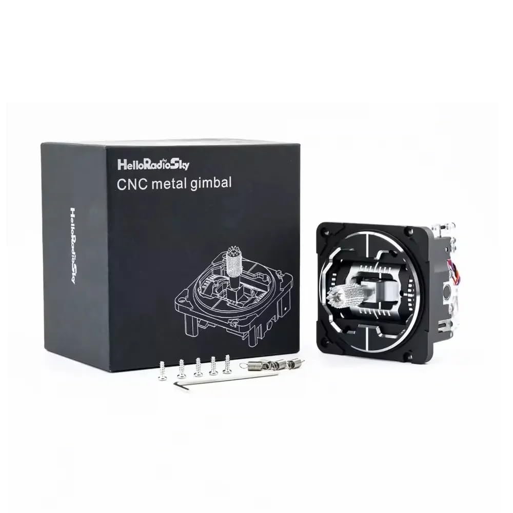 per HelloRadio VG01 CNC Aluminum Hall Gimbal per stabilizzatore per Controller V16 V14 Compatibile con Drone RC T18 TX16 Boxer per FPV(1PCS Black)