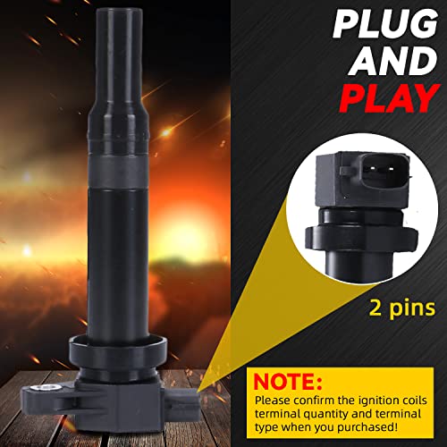 DEAL Pack of 6 New Ignition Coils Compatible With 2007-2010 Rondo/Optima/Magentis 2007-2009 Santa Fe 2.7L V6 Replacement For UF558 C1567 - Thumbnail 3