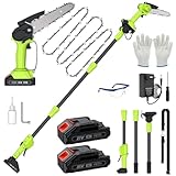 Hochentaster Akku Teleskop, Astschere Hochentaster Teleskop & Mini Kettensäge 6 Zoll 2-in-1