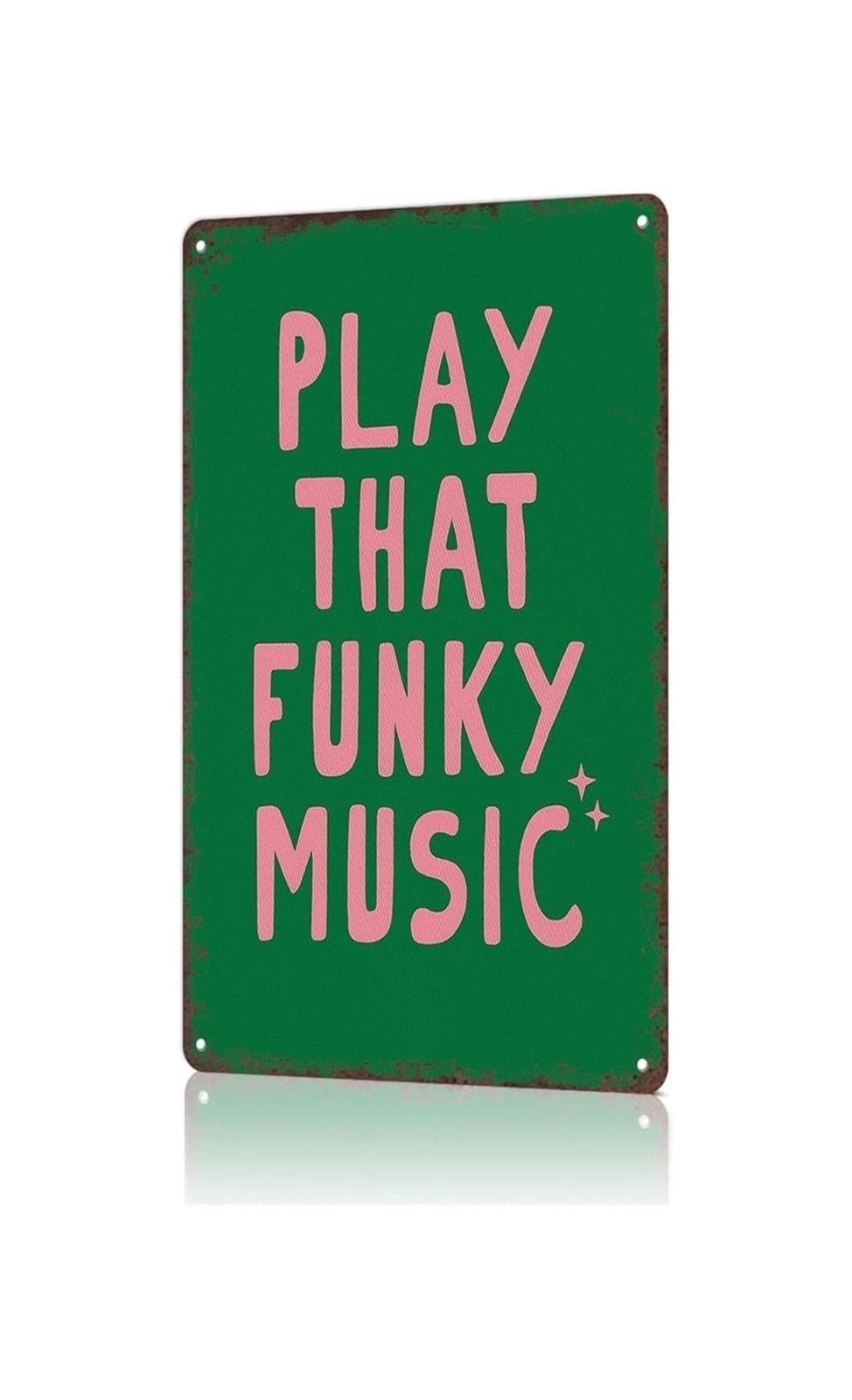 NWPNLXEA Nostalgic Metal Poster Disco Vibe Pattern Wall Hanging for Laundry Room Workshop Basement 8 X 12 inch