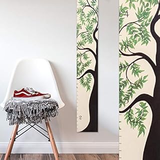 Headwaters Tree Growth Chart - Kid Height Wall Chart, Wooden Wall Height Chart for Kids, Growth Height Measuring Stick, Child Wall Height Chart, Kids Height Chart-Tree of Life - Green - 58"x5.75"x.38"