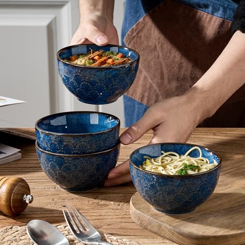 Ceramicbowlssetof445embossmentdesignporcelainsoupcerealricebowlsforkitchen118flozsmallbowlsetforentertainingdinnerhousewarminggiftideablue Urban Country Home Decor Ceramic bowls set of 4 45 embossment design porcelain soupcerealrice bowls for kitchen 118 fl oz small bowl set for entertaining dinner housewarming gift idea blue urban country home decor