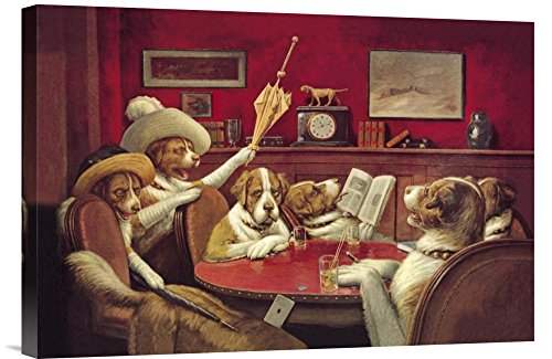 Global Gallery Budget GCS-341406-1624-142 C.M. Coolidge Poker Dogs: This Game is Over 1903 Gallery Wrap Giclee on Canvas Print Wall Art