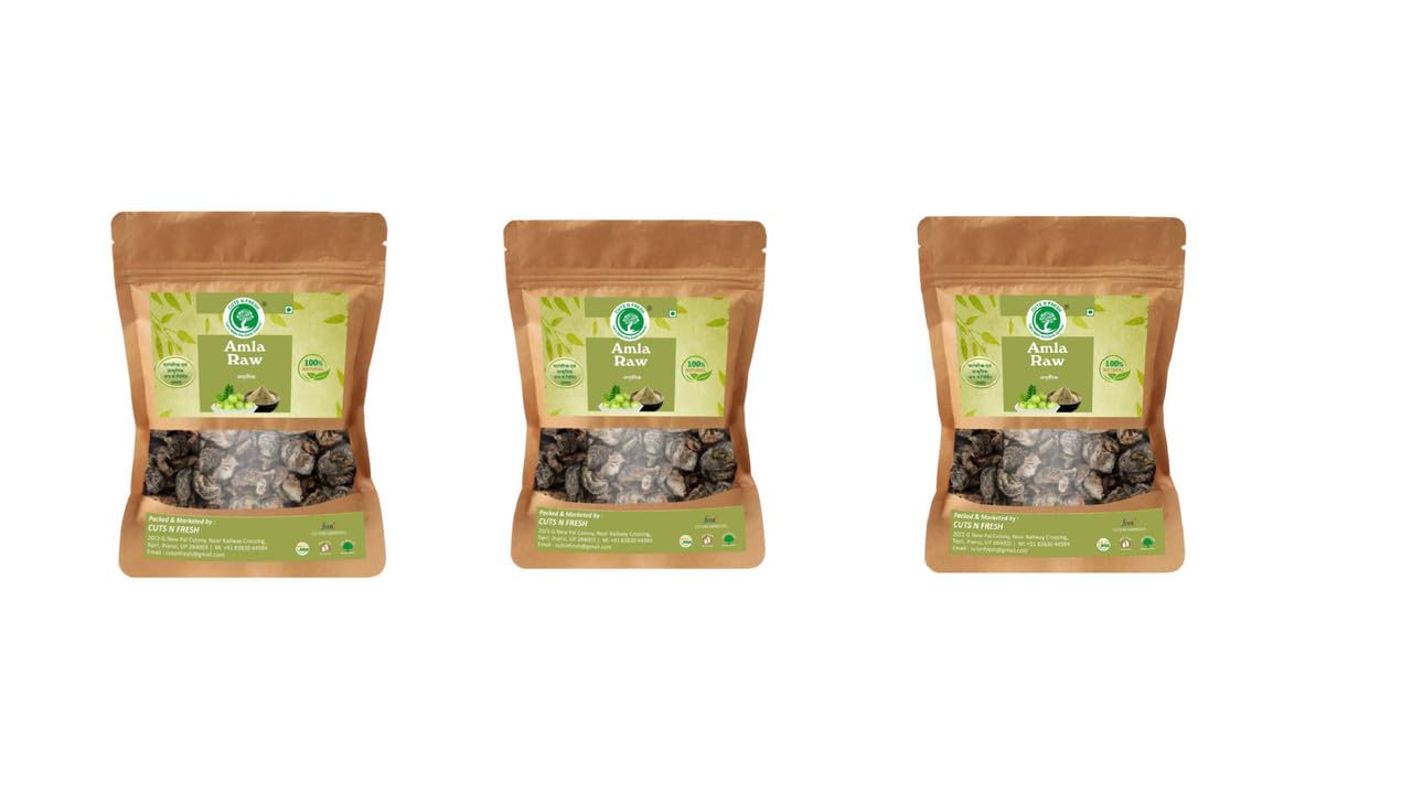 Cuts N Fresh Natural Herbs Dry Amla Pieces For Eating - (Saboot, No salt, Fruit), Sukha Awla, Aavla Sabut, Dry Gooseberry, Usirikaya dried Organic Dried Amla|150gm (Pack of 3)-picture-21