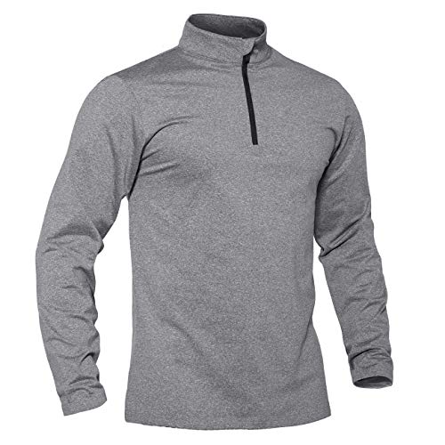 Image of TACVASEN Men's Sports Shirts 1 /4 Zip Long Sleeve Fleece Lined Running Workout Pullover Tops Sweatshirt