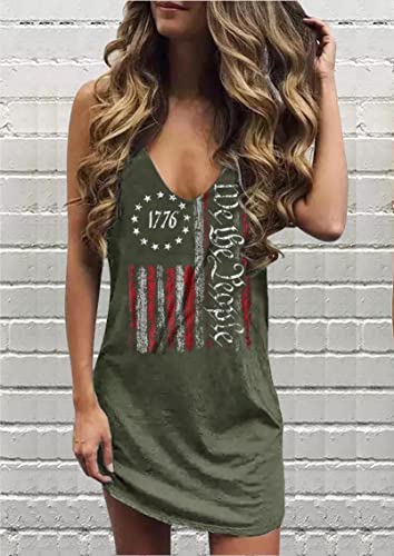 Image of Live Simple Coconut Tree Sleeveless Mini Dress Summer Beach Mini Dress Women's Summer Casual Sexy V Neck Mini Tank Dress