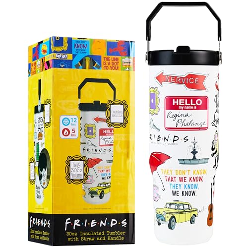 Bild: Get Trend Friends Thermobecher Edelstahl 850ml, Isolierter Trinkbecher mit Strohhalm & Henkel, Auslaufsicher Trinkflasche, Hei�- & Kaltgetr�nke (Wei� Friends) f�r 18,79 EUR (-8%) statt 82,33 EUR bei amazon.de