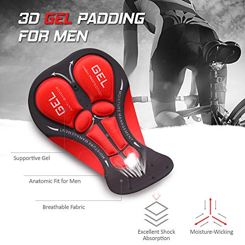Shorts de ciclismo, Romacci Cueca de bicicleta masculina acolchoada 3D BTT para ciclismo e ciclismo