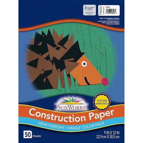 Papier de construction épais jaune Sunworks pour découpage facile sans déchirure - 4