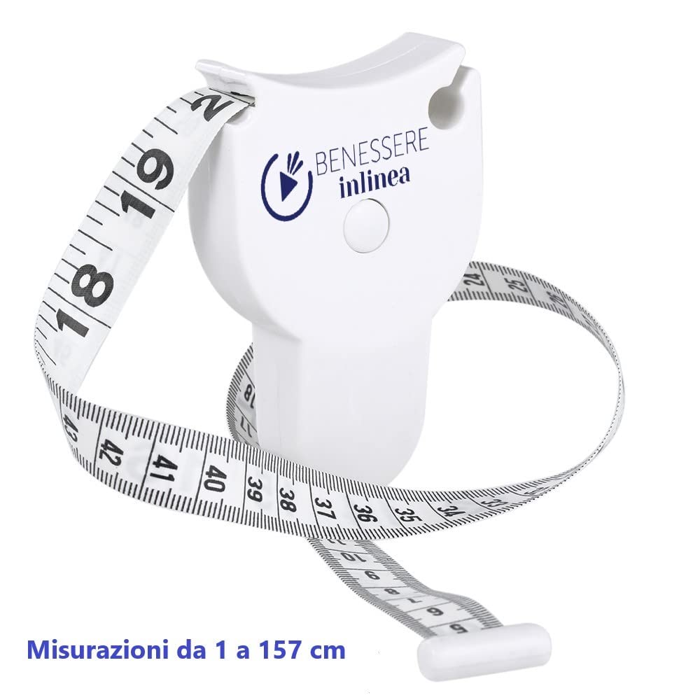 Metro a Nastro Retrattile, Metro per misurare corpo e Vestiti 0-150 cm, Centimetro per misurazione Corpo , Girovita - Fianchi - Torace - Braccia - Metro Nutrizionista -Bianco