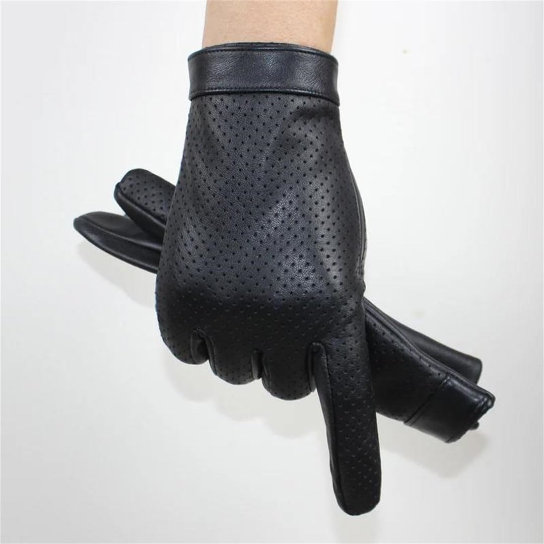 Gants en cuir pour homme en maille respirante pour écran tactile