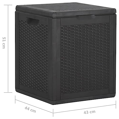 Tino Tech Caja de almacenamiento en 100% polipropileno (polipropileno) en aspecto de ratán, 43 x 44 x 51 cm, 90 L, color negro, cajas de jardín, cofre de jardín, caja de juguetes, exterior Tino Tech Caja de almacenamiento en 100% polipropileno (polipropileno) en aspecto de ratán, 43 x 44 x 51 cm, 90 L, color negro, cajas de jardín, cofre de jardín, caja de juguetes, exterior