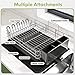 MAJALiS Dish Drying Rack with Drainboard Set, Large Dish Drainers for Kitchen Counter, Rust-Proof Drying Rack with Utensil Holder and Dryer Mat, Kitchen Dish Strainer Rack (Grey - One Tier)