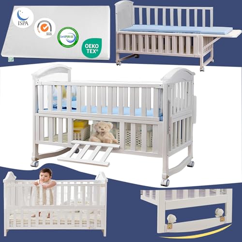 Styhigh Portable Mini Baby Crib 4 in 1 with Memory Foam Mattress(38
