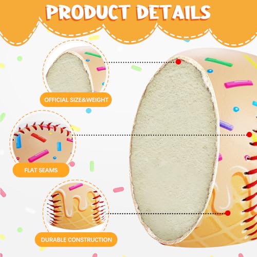 AKAIXI Baseballs PVC 9in Practice Baseball for Training Hitting Lifestyle Decor Ideal Personalized Inspired Gifts for Players Coaches Moms (Orange Drip, Baseball Set (1 Piece)) — view 3